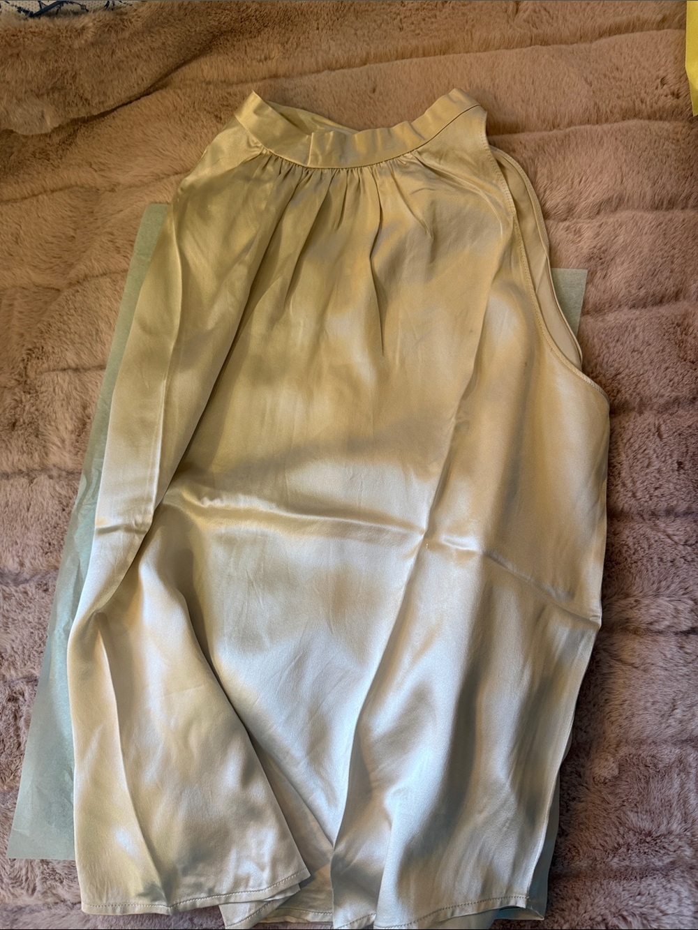 Quince medium 100% Silk Women’s Cream Halter Neck Sleeveless Top